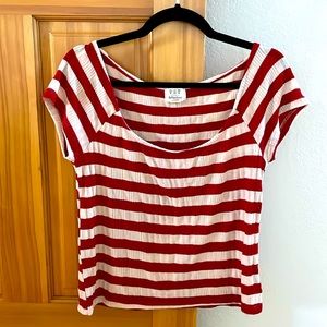 PST Project Social T Red Stripe Caped T Shirt